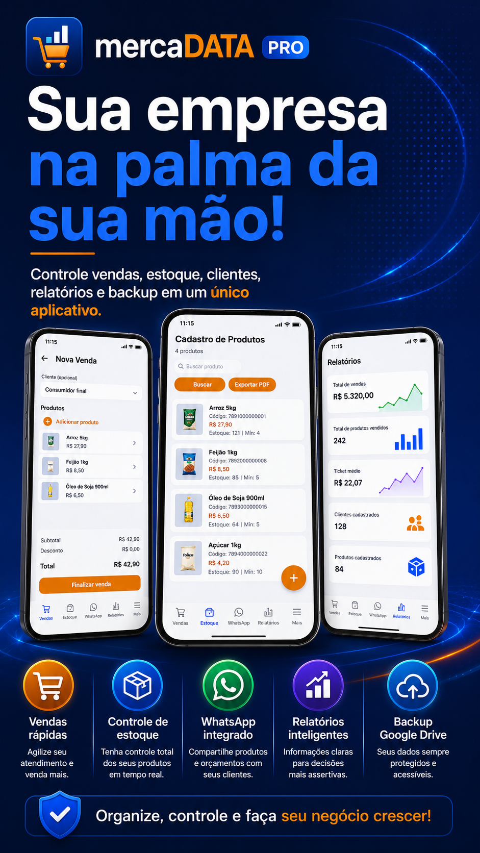 Sua empresa na palma da sua mão com mercaDATA PRO